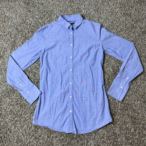 Banana Republic Riley Shirt Light Blue Long Sleeve Buttoned Collar Shirt 4 Tall